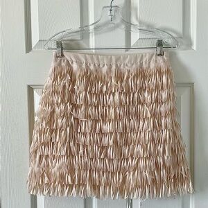 Cleo Fringe Mini Skirt in Cream